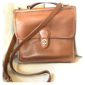 Vintage Coach Willis Leather Bag British Tan 9927
